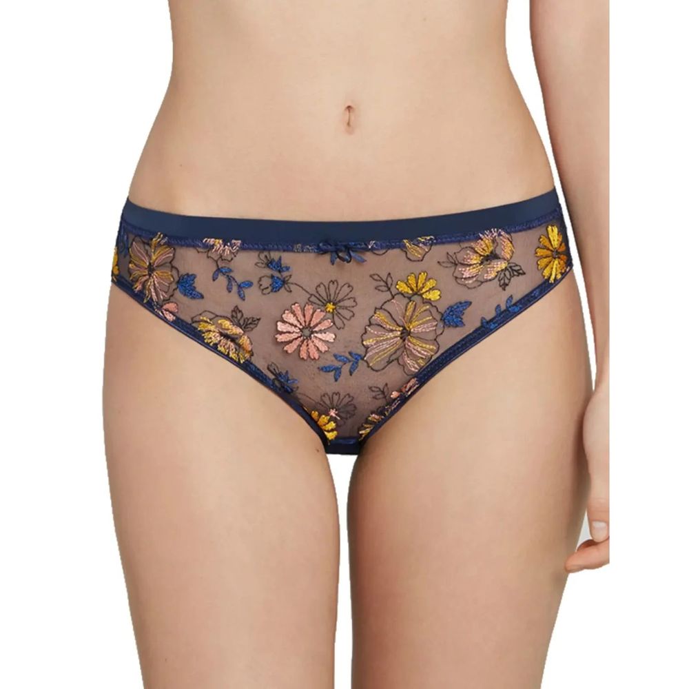 LOU Beaute Sauvage Bikini Style Brief Panty NWT Size Small in Navy